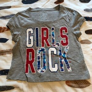 Justice crop top ‘Girls Rock’